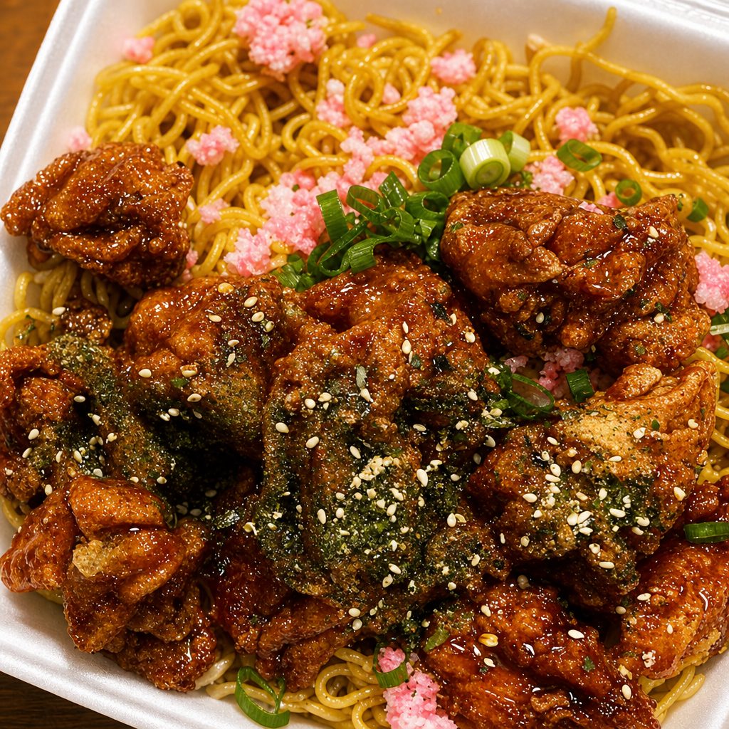 Spicy Furikake Korean Chicken.
