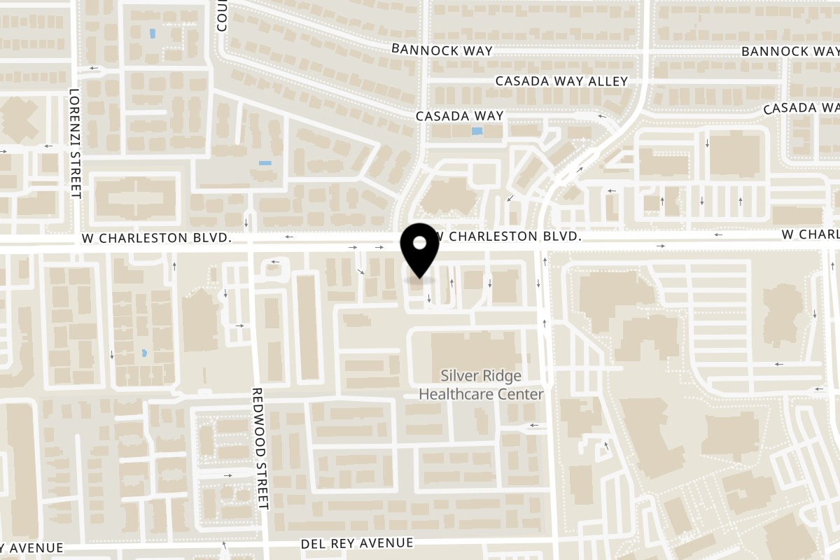 Map showing the location of Grinds 2 Da Max Charleston on 6475 W Charleston Blvd #130 in Las Vegas